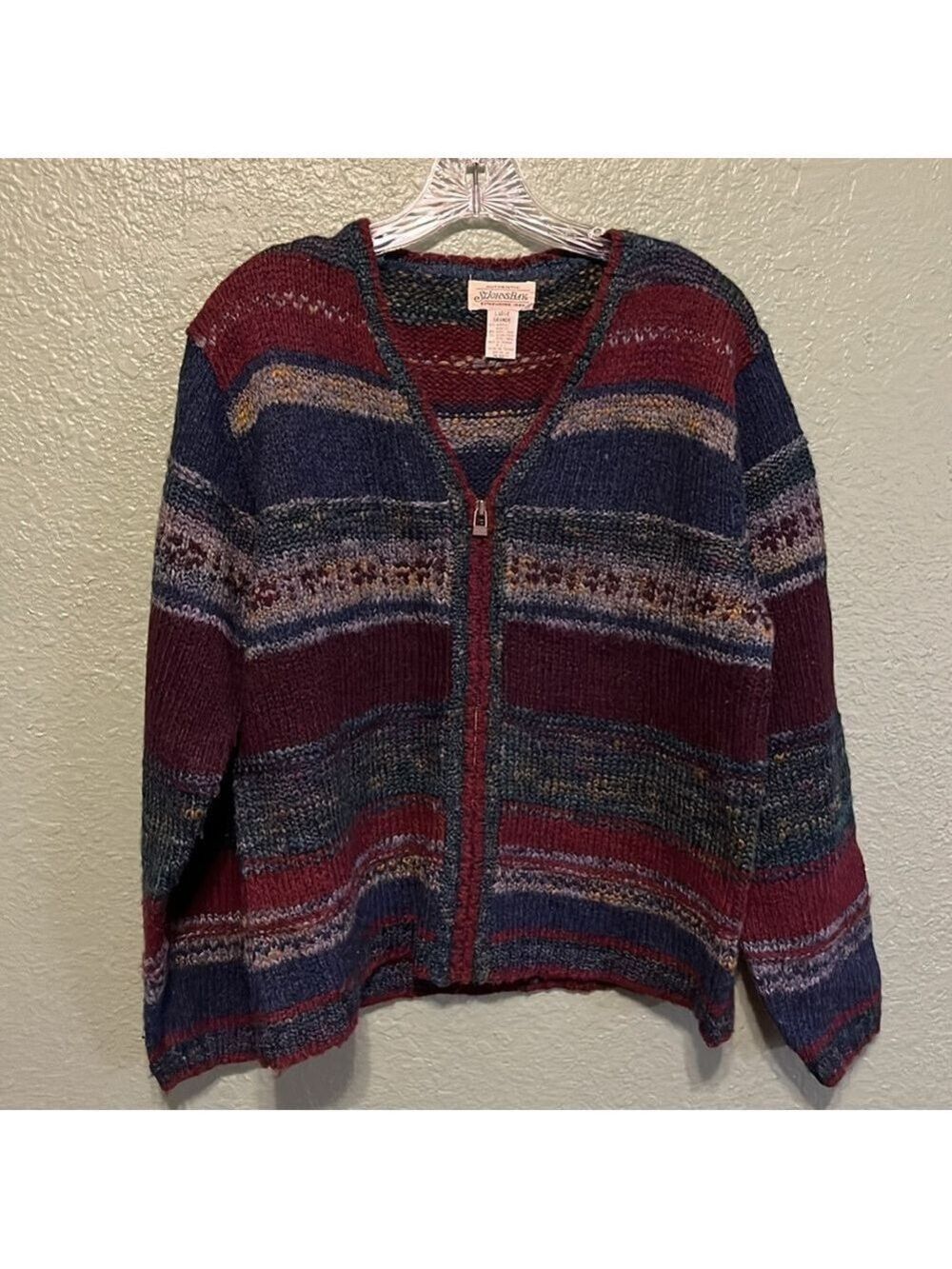 Vintage 90s cardigan Multicolor Knit Cardigan 90s unisex grandpa cottagecore